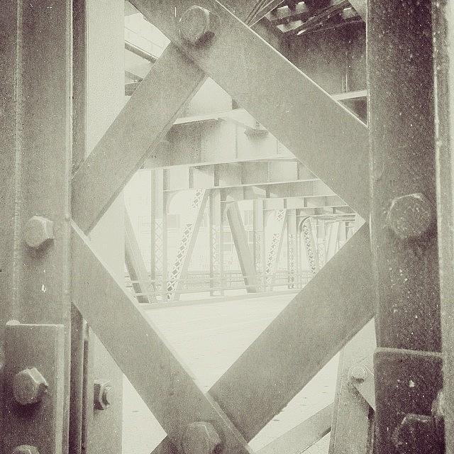 Vintage Photograph - Chicago Bridge Ironwork Vintage Photo by Paul Velgos