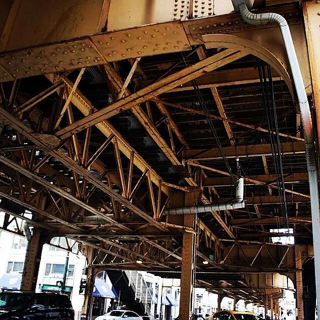 Chicago Photograph - #chicago #bridge #theel #train by Brittney Benigno