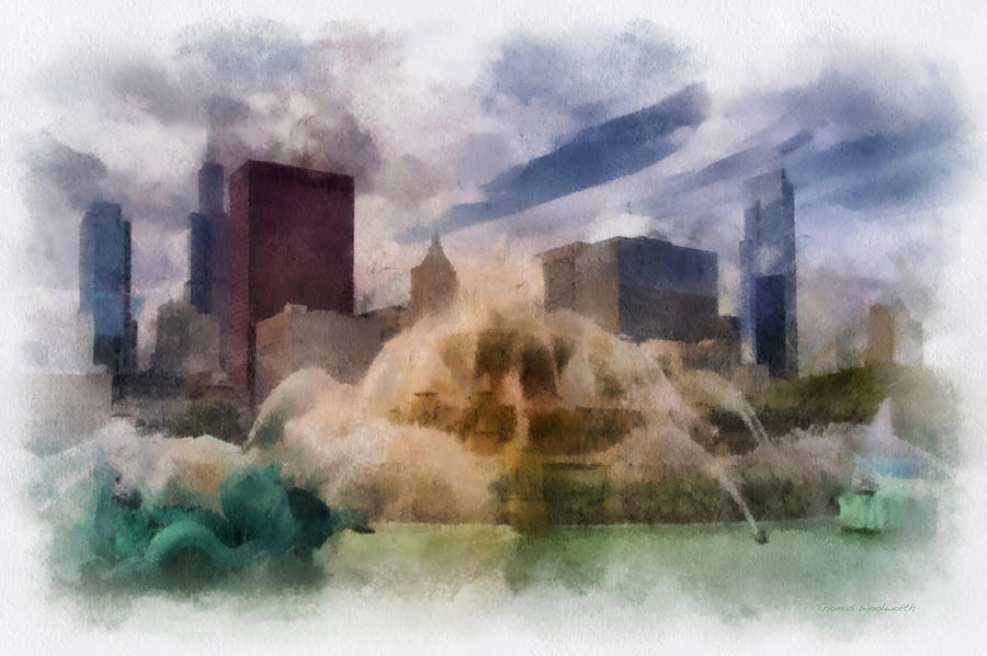 Chicago Photograph - Chicago Buckingham Fountain 01 by Thomas Woolworth