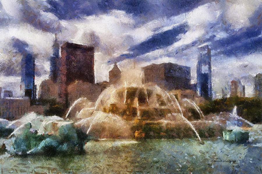 Chicago Photograph - Chicago Buckingham Fountain 02 by Thomas Woolworth