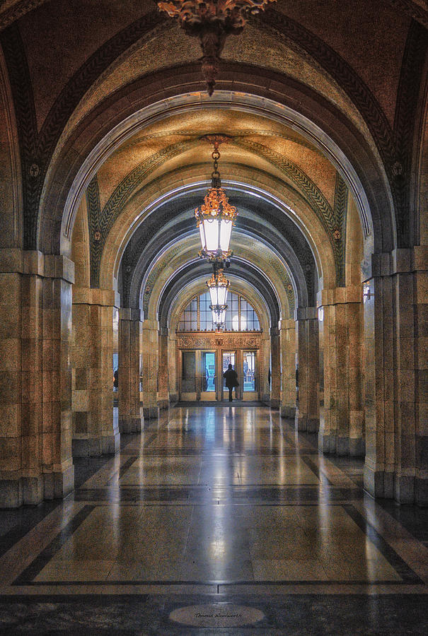 Chicago City Hall 1st Floor Hallway Area HDR 01 Photograph by Thomas Woolworth