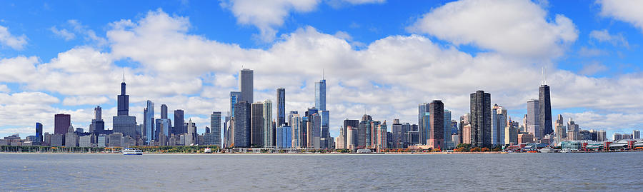 Chicago city urban skyline panorama Photograph by Songquan Deng