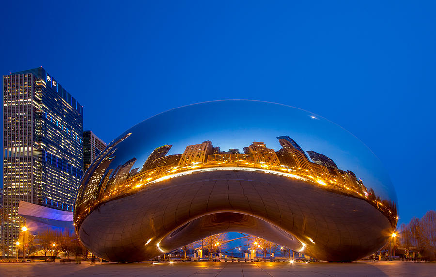 Chicago Photograph - Chicago Cloud Gate-Millennium Park by Jianghui Zhang