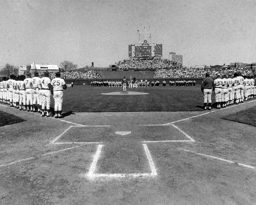 Chicago Cubs Photograph - Chicago Cubs National Anthem  by Retro Images Archive