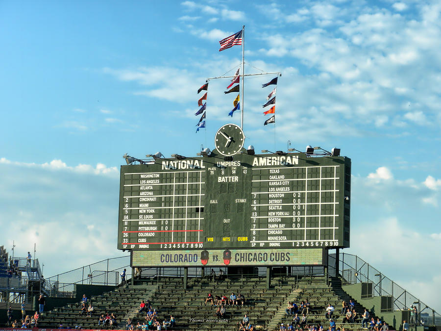 Chicago Cubs Scoreboard 02 Photograph by Thomas Woolworth