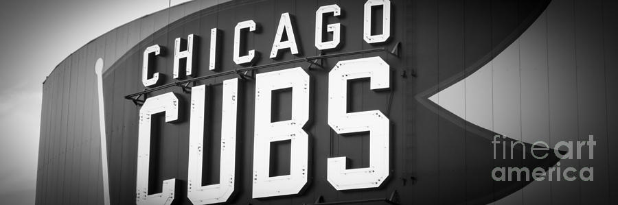 Chicago Cubs Photograph - Chicago Cubs Sign Panoramic Picture by Paul Velgos