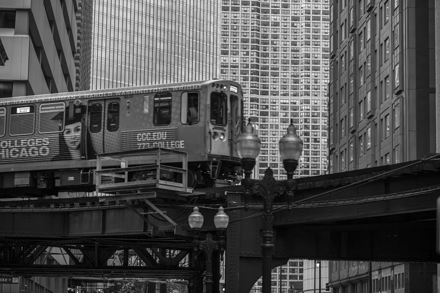Chicago EL and Cityscape  Photograph by John McGraw