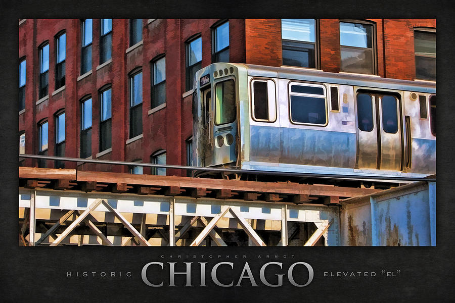 Chicago El and Warehouse Poster Painting by Christopher Arndt
