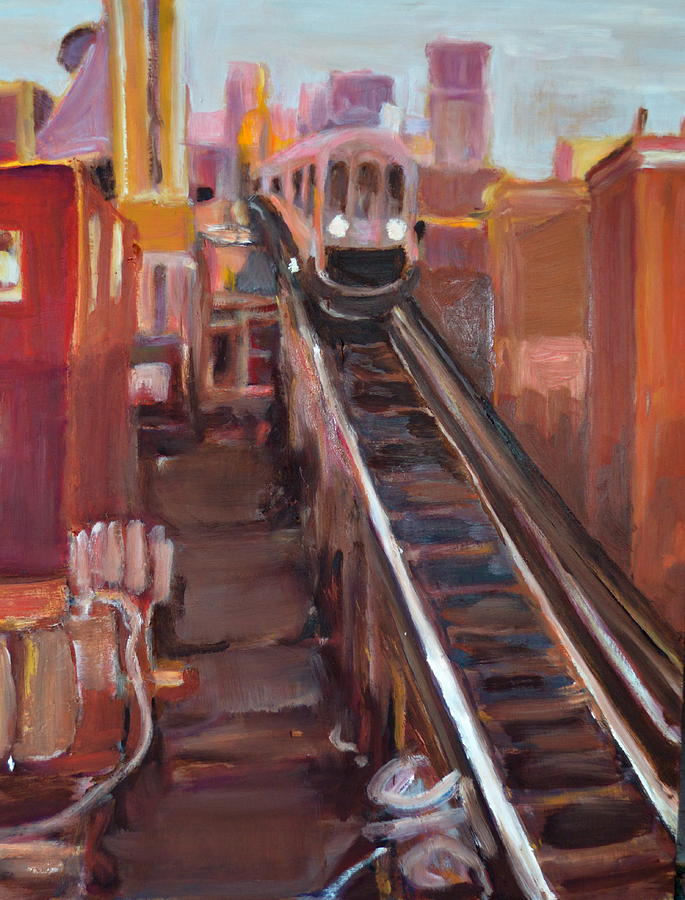 Chicago El Painting by Julie Todd-Cundiff