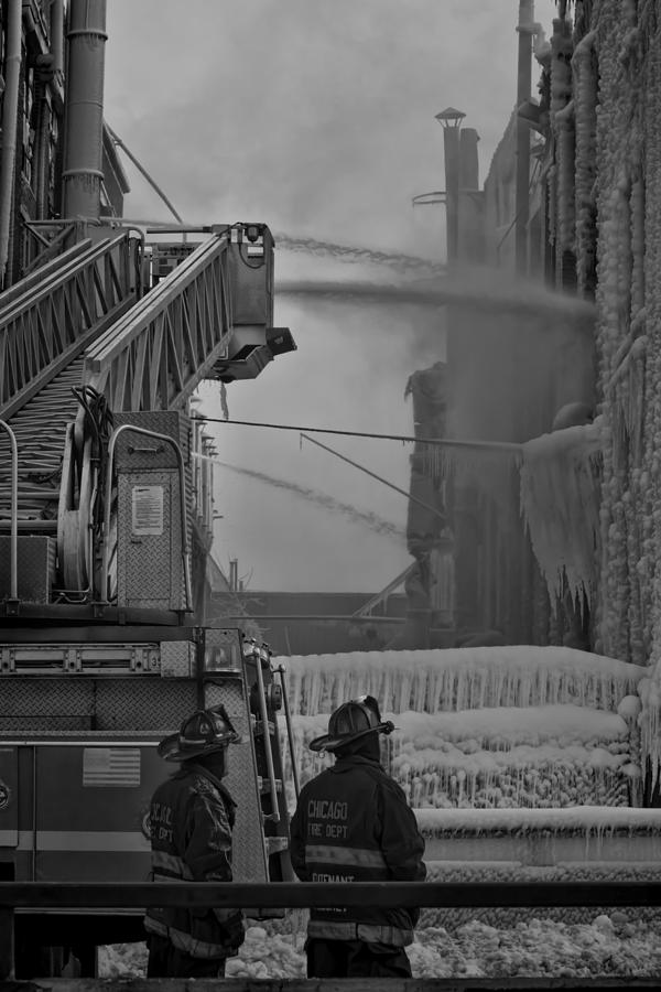 Chicago Firemen looking on Photograph by Sven Brogren