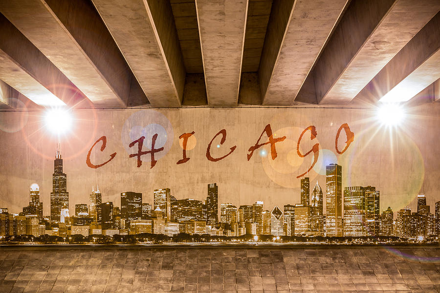 chicago skyline graffiti