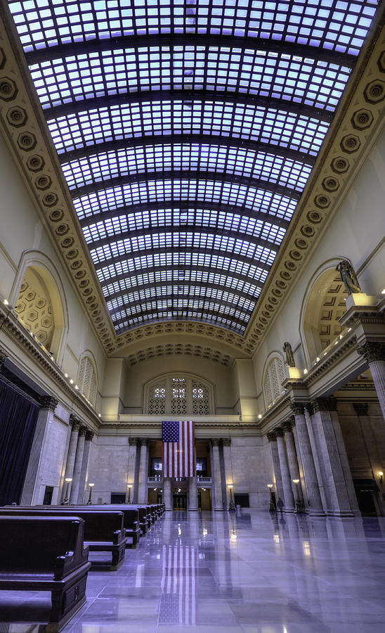 Chicago - Great Hall Ceiling Photograph by Greg Thiemeyer