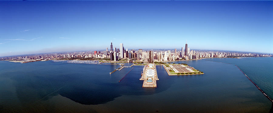 Chicago Harbor, Aerial Perspective Photograph by Panoramic Images ...