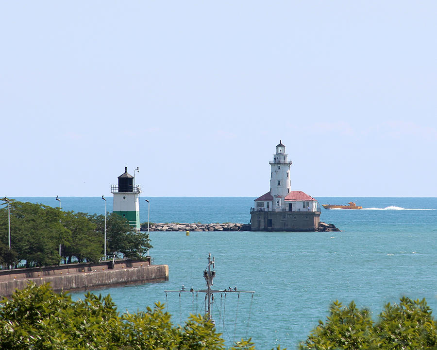 Chicago Harbor Lighthouses Photograph by George Jones
