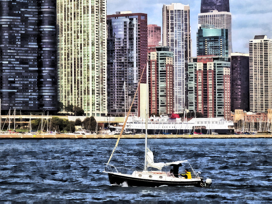 Chicago IL - Sailing on Lake Michigan Photograph by Susan Savad