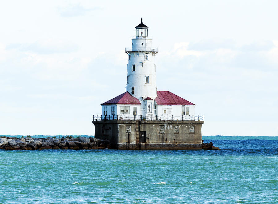 Chicago Illinois Harbor Lighthouse Close Up USA Photograph by Sally ...