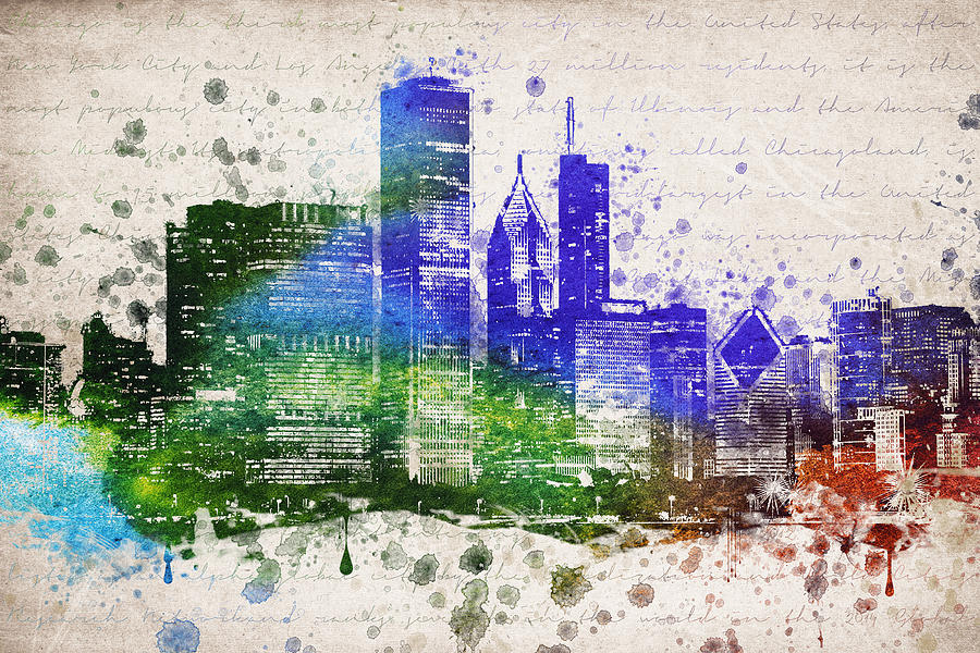 Chicago Digital Art - Chicago in Color by Aged Pixel