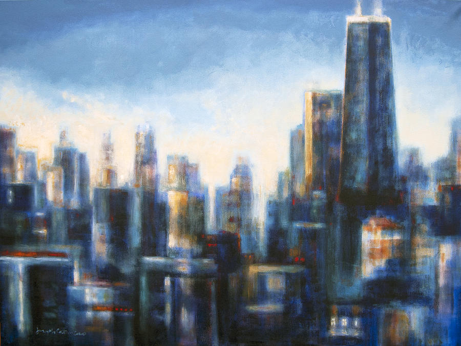 Chicago Painting - Chicago in the Morning by Joseph Catanzaro