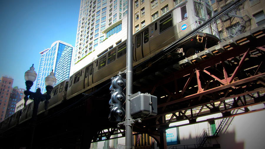 Chicago L Track Train 2 Photograph by Anita Burgermeister