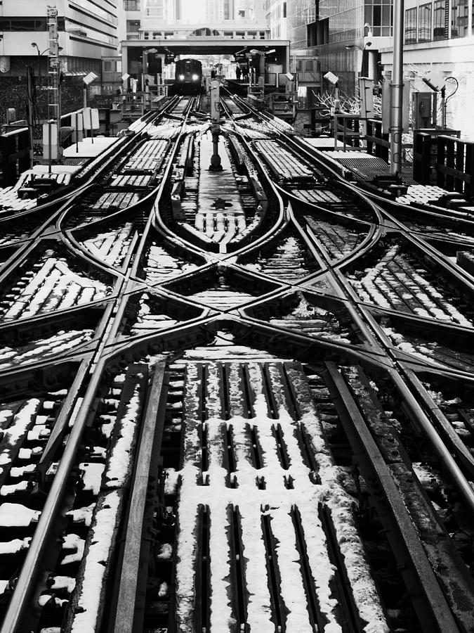 Chicago L Tracks Winter Photograph by Kyle Hanson