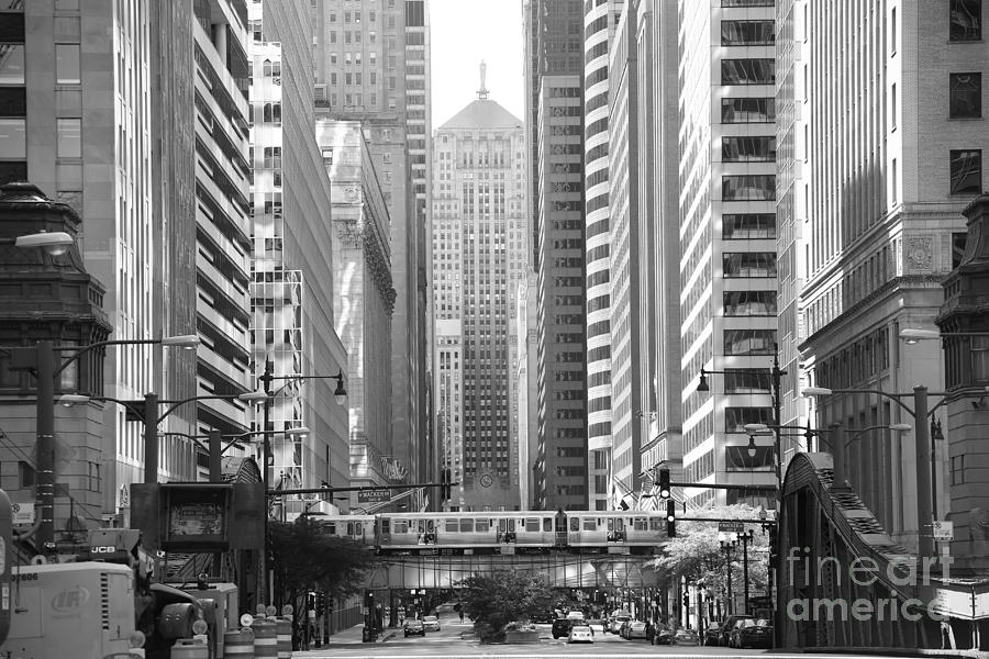 Chicago Photograph - Chicago Lasalle street by Michael Paskvan