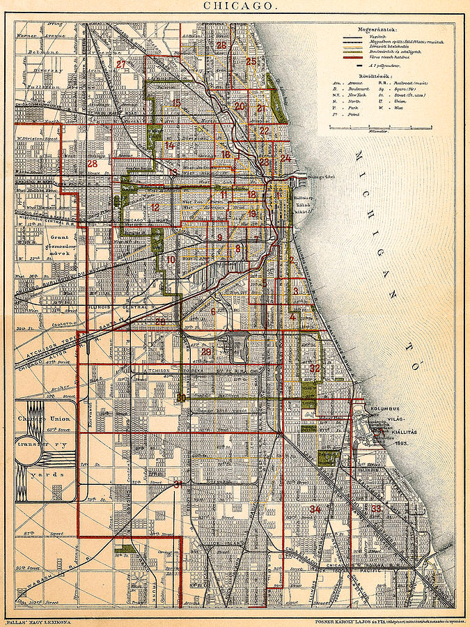 Chicago map Drawing by Nastasic