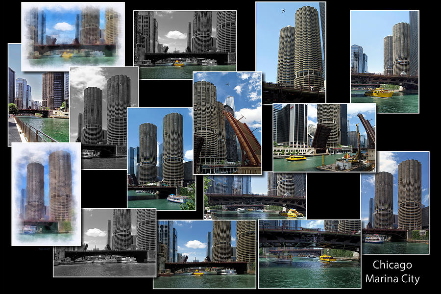 Chicago Marina City Collage Photograph by Thomas Woolworth