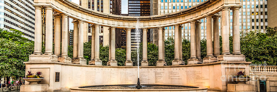 Chicago Millennium Monument Wrigley Square Panorama Photo Photograph by Paul Velgos
