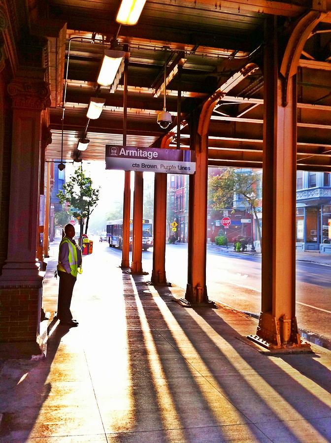 Chicago Morning @ the Brown Line Armitage Photograph by Eleanor Abramson
