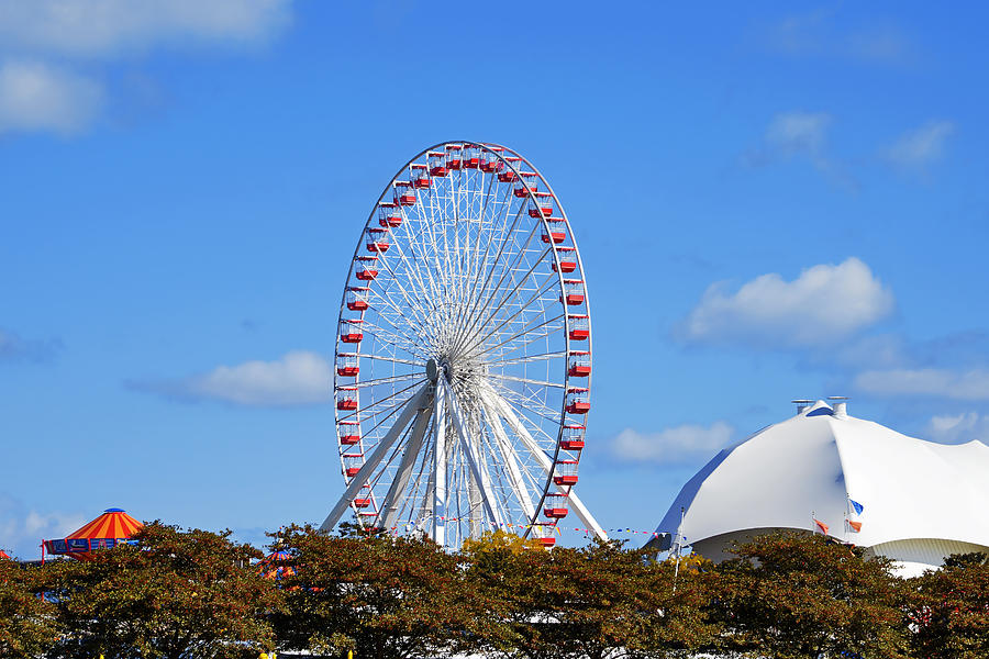 Chicago Photograph - Chicago Navy Pier Ferris Wheel by Alexandra Till