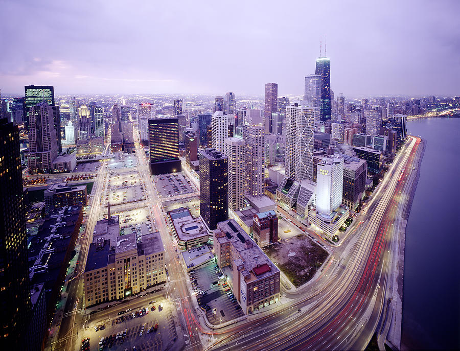Chicago Skyline Photograph - Chicago Night by Jon Neidert