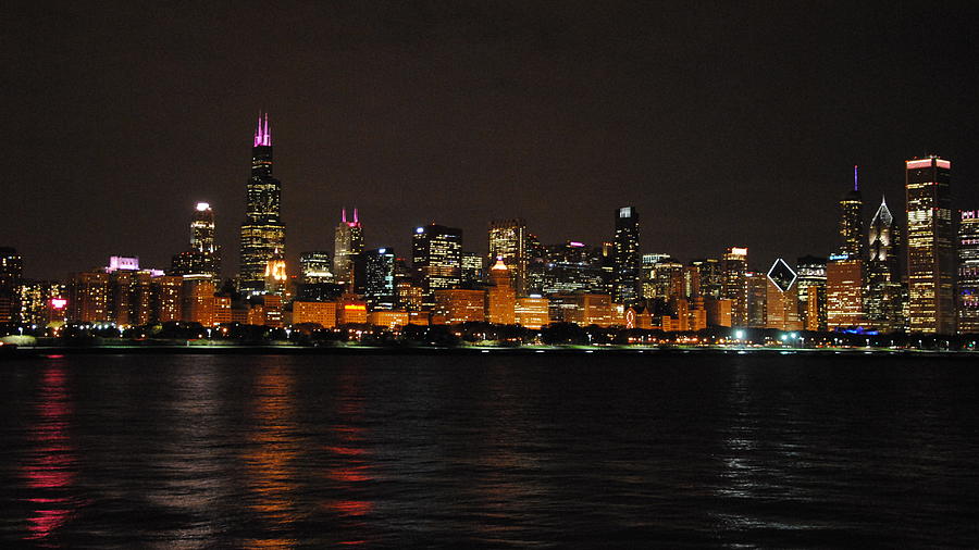 Chicago Night Skyline Photograph by Georgia Clare