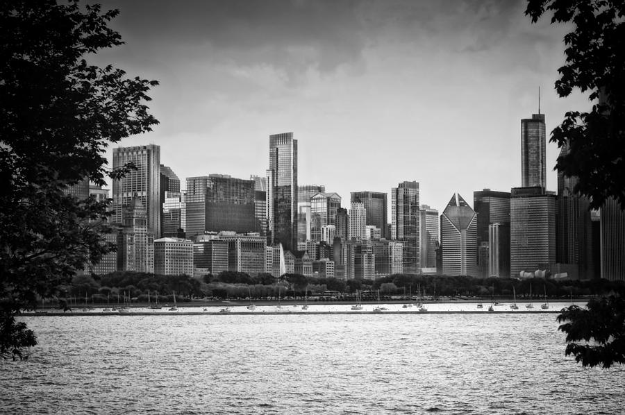 Chicago Photograph - Chicago On The Lake Front BW by Thomas Woolworth