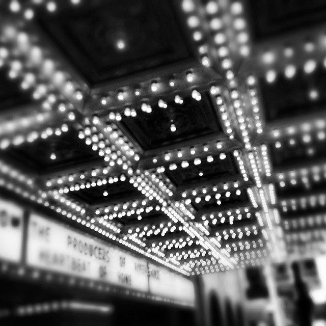 Black And White Photograph - Chicago Oriental Theatre Lights by Paul Velgos