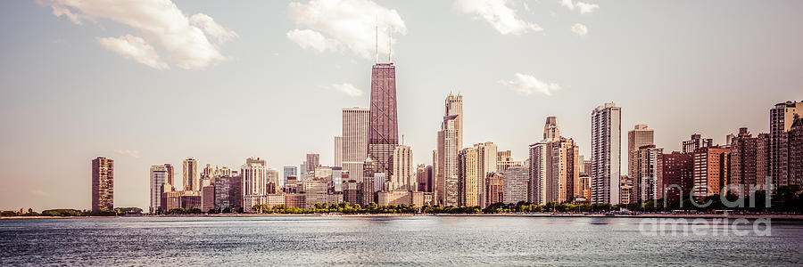 Chicago Panorama Retro Photo Photograph by Paul Velgos