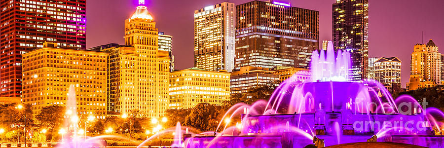 Chicago Panorama With Buckingham Fountain Photograph