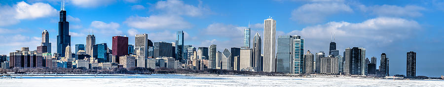 Chicago Photograph - Chicago Panoramic Skyline Shot 2-16-14 by Michael  Bennett