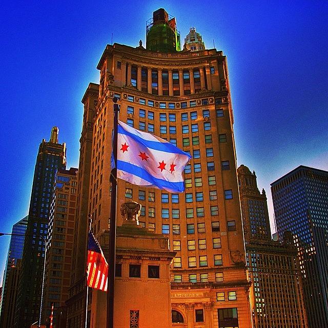 Chicago Photograph - Chicago Pride #chicago #flag #downtown by Brian Stoneman