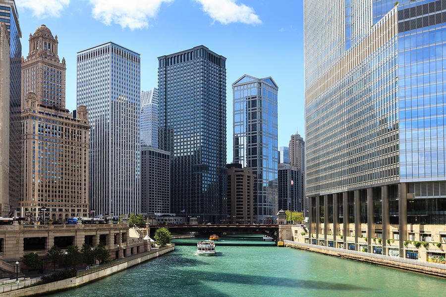 Chicago River And Cityscape Photograph by Fraser Hall Chicago River And Cityscape Photograph by Fraser Hall
