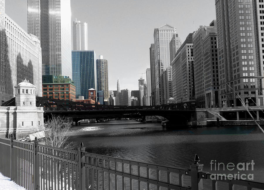 Chicago Illinois Photograph - Chicago River at Franklin Street by David Bearden