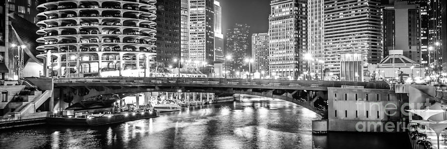 Chicago River Dearborn Street Bridge Panorama Photo Photograph by Paul Velgos