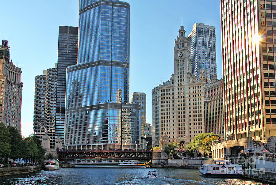 Chicago River Reflections 9594 Photograph by Jack Schultz