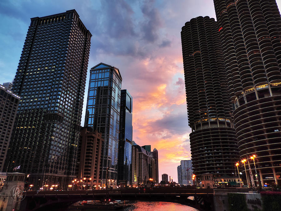 Chicago River Sunset 002 Photograph by Lance Vaughn