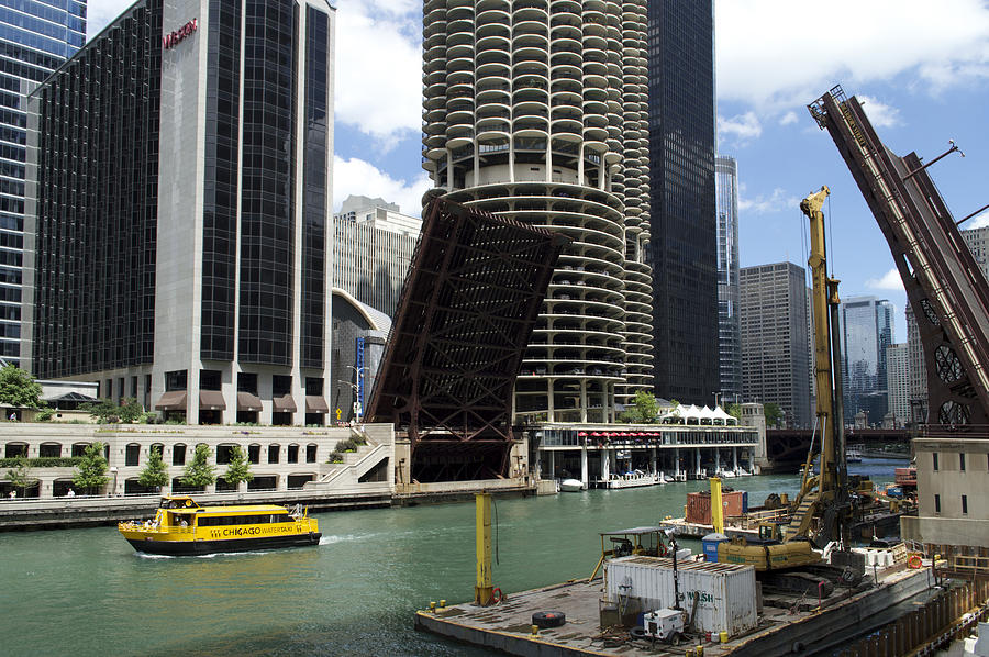 Chicago River Walk Construction Photograph by Thomas Woolworth