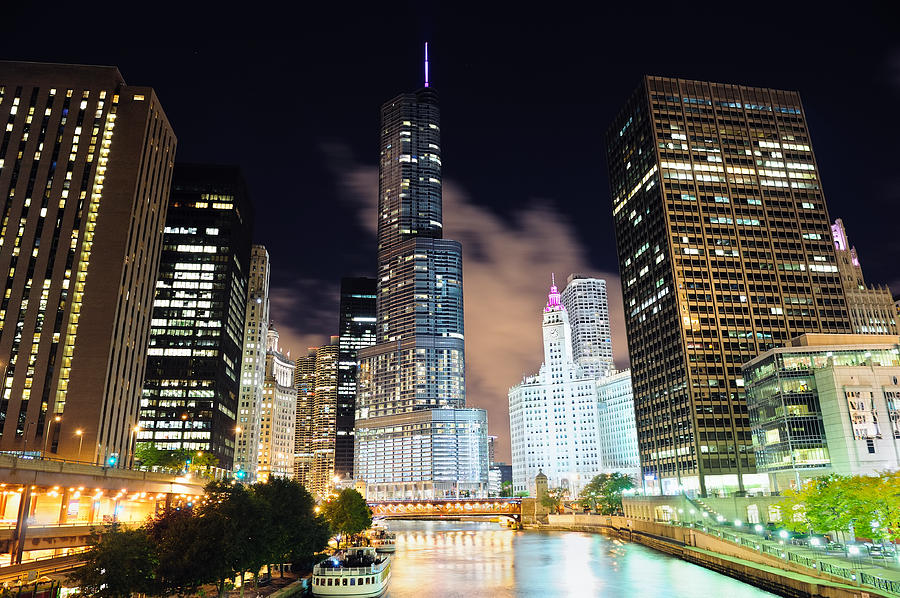 Chicago River Walk Photograph by Songquan Deng