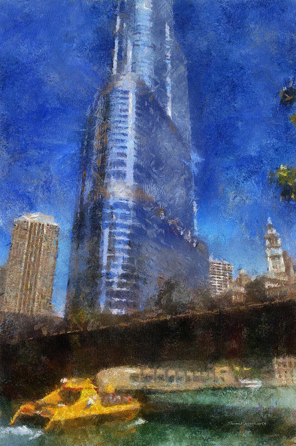 Chicago River Walk Trump Tower Vertical Photo Art 02 Photograph by Thomas Woolworth
