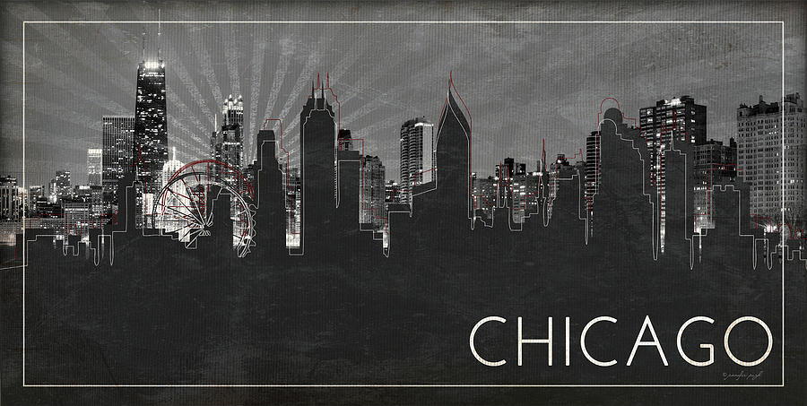 Sign Painting - Chicago Silhouette by Jennifer Pugh Sign Painting - Chicago Silhouette by Jennifer Pugh