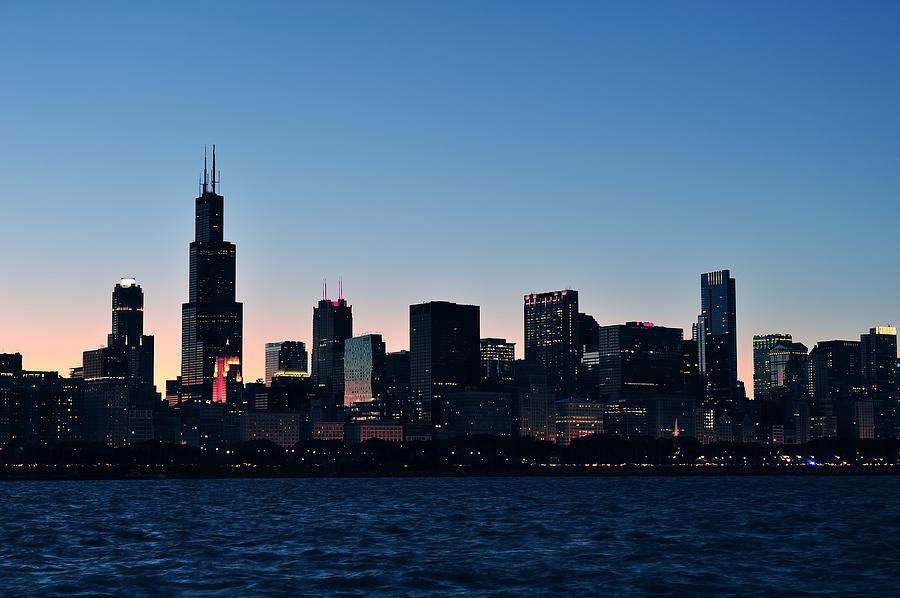 Chicago silhouette  Photograph by Songquan Deng
