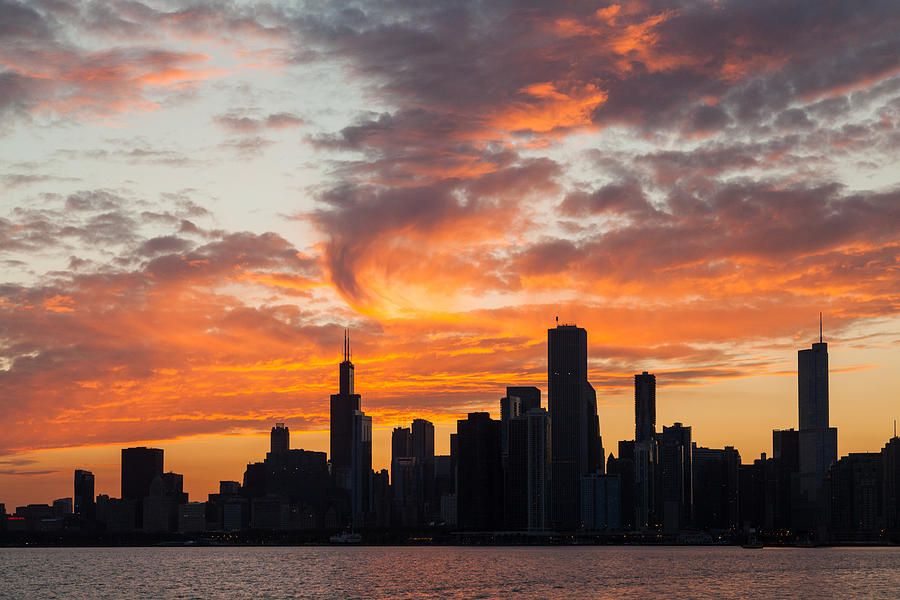 Chicago Silhouette Photograph by Wolfgang Woerndl - Fine Art America