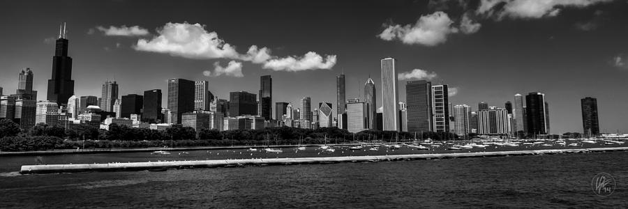Chicago Skyline 001 BW Photograph by Lance Vaughn